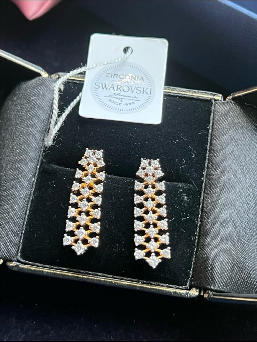 Gorgeous three strand diamond finish gold plated earrings from Nordstrom